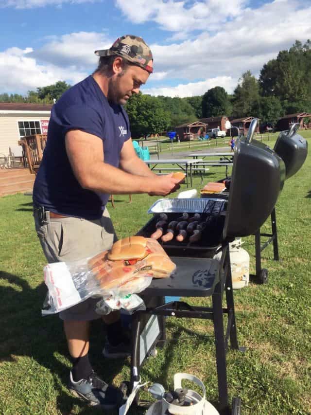 Tim at the grill